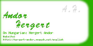 andor hergert business card